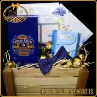 Luksuzni poklon za muškarca ljubitelja viskija gajbica Chivas 18, originalan poklon za godišnjicu, gift boxes for men