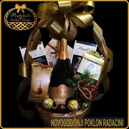 Poklon za Novu godinu korpa Radacini, simbolični novogodišnji poklon za široki krug prijatelja. small gift for the New Year for a friend