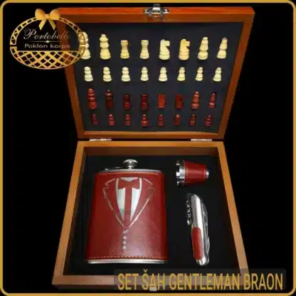 Muški poklon set šah Gentleman braon, a gift for a man